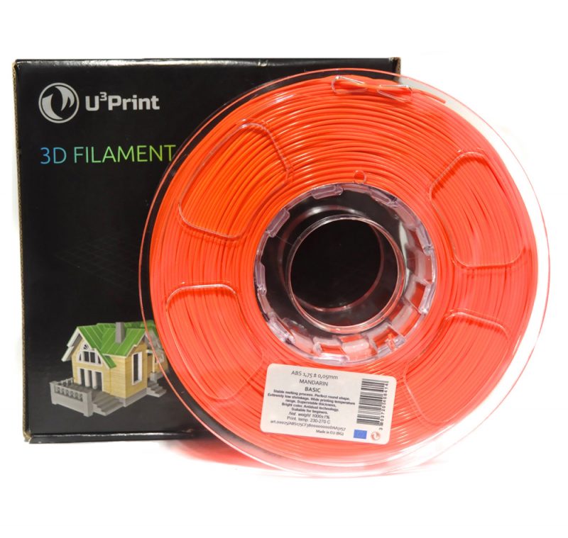 Фотография нить для 3D-принтера ABS пластик U3Print mandarine fluory (оранж.флуо)