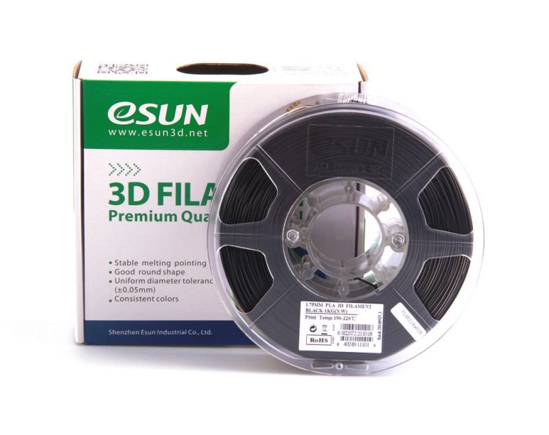 Фото нить для 3D-принтера eSUN 3D FILAMENT PLA BLACK 3.00 мм