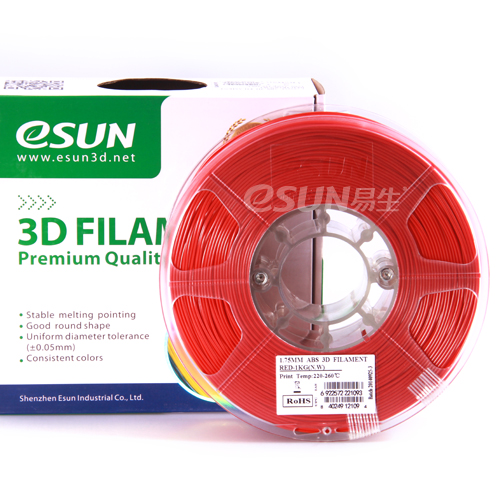 Фото нить для 3D-принтера eSUN 3D FILAMENT ABS RED 3.00 мм