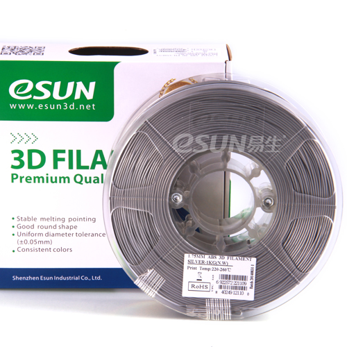 Фото нить для 3D-принтера eSUN 3D FILAMENT ABS SILVER 3.00 мм