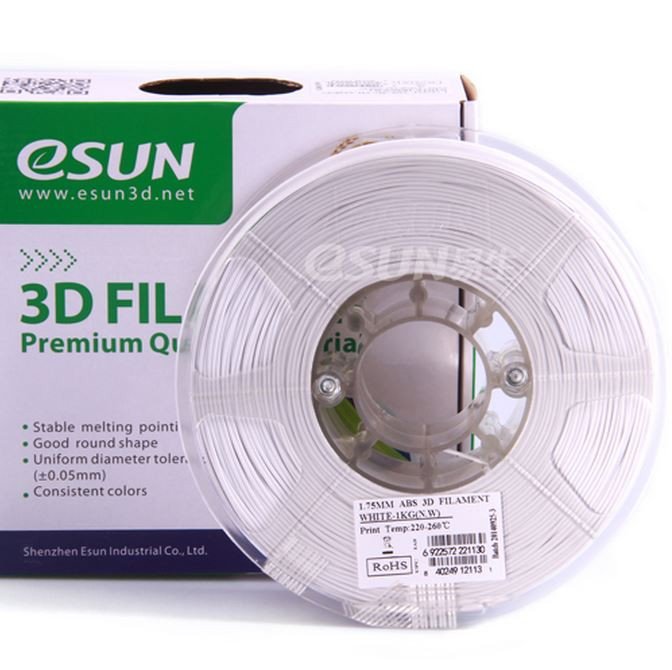 Фото нить для 3D-принтера eSUN 3D FILAMENT ABS WHITE 3.00 мм