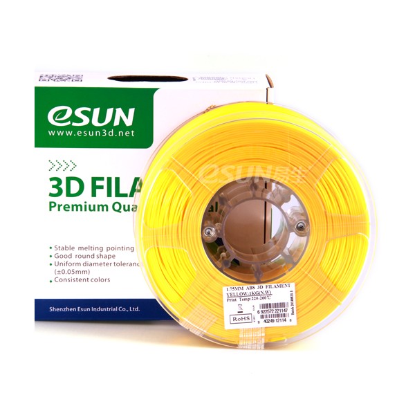 Фото нить для 3D-принтера eSUN 3D FILAMENT ABS YELLOW 3.00 мм