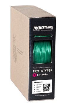 Фото нить для 3D-принтера PROTOTYPER T-SOFT (ПРОЗРАЧНЫЙ) 1.75 мм Аквамарин